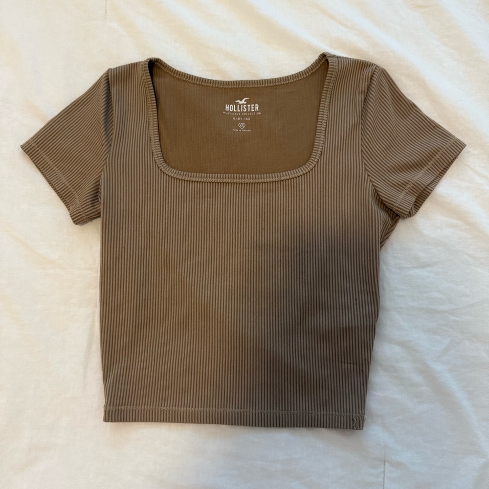 Hollister Tan Ribbed Baby Tee